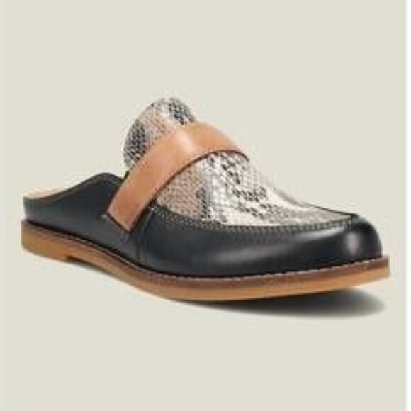 Täos Footwear 'Royal' Mules in Black/Tan Snake Multi - Picture 1 of 16